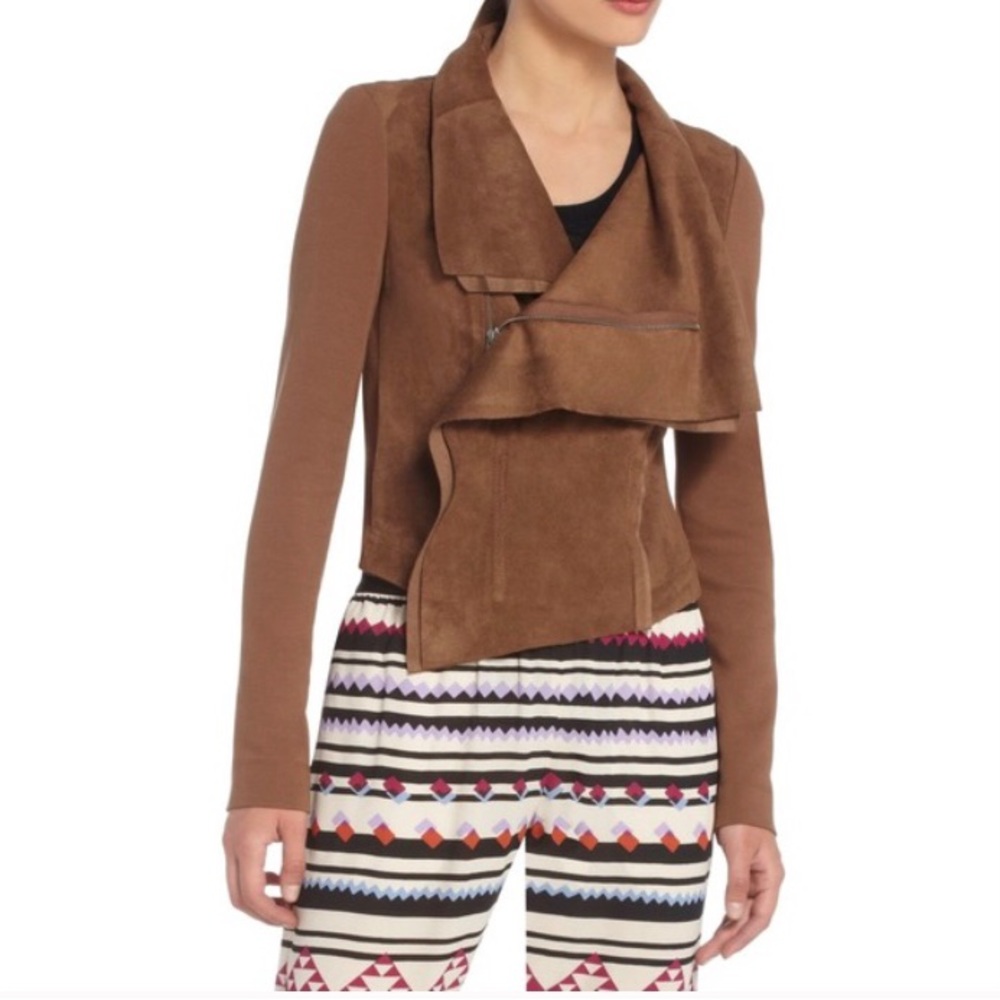 BCBG Maxazaria Brown Ana Faux Suede Jacket - Picture 2 of 10